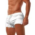 Per uomo Boxer da surf Pantaloncini da mare Boxer da mare Slip da bagno A cordoncino Vita elastica Tasca con cerniera Tinta unica Traspirante Asciugatura rapida Breve Informale Giornaliero Spiaggia