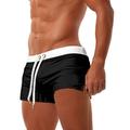 Per uomo Boxer da surf Pantaloncini da mare Boxer da mare Slip da bagno A cordoncino Vita elastica Tasca con cerniera Tinta unica Traspirante Asciugatura rapida Breve Informale Giornaliero Spiaggia