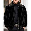 Per uomo Giacca invernale Cappotto di pelliccia sintetica Esterno Da mare Caldo Autunno Inverno Liscio Di tendenza Streetwear Bavero Standard Nero Giacca