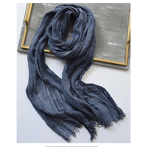 sciarpa rettangolare attiva da uomo - sciarpe in tinta unita sciarpa invernale classica con bordo nappa morbida sciarpa calda