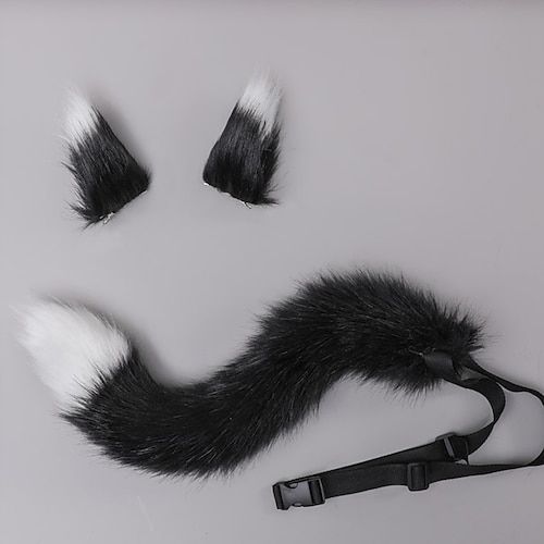 fermagli per capelli pieghevoli da carnevale regolabili per feste di ballo cosplay coda di volpe in pelliccia sintetica e clip per orecchie kit per accessori per costumi da festa di carnevale
