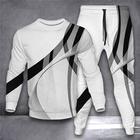 Per uomo Grafico 2 pezzi Set di felpe 3D Manica Lunga Pantaloni lunghi Girocollo Streetwear Abbigliamento Sportivo Essenziale Sport Outdoor Casuale Sportivo Stampato Primavera Autunno Nero Rosso Blu