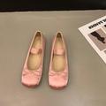 ballerine eleganti in raso da donna – scarpe mary jane morbide con punta quadrata e dettaglio fiocco, comode slip-on per occasioni casual e formali