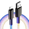 cavo rgb a ricarica rapida 100w luce respiratoria 66w tipo c cavo dati usb c per iphone samsung android micro cavo di ricarica rapida 30w