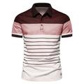 Per uomo Maglia da tennis Tennis POLO Informale Giornaliero Colletto Classico Manica corta Di tendenza A strisce Pulsante frontale Standard Rosa chiaro Nero Blu marino Maglia da tennis Tennis