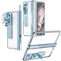 telefono Custodia Per Samsung Galaxy Piegatura a Z 7 Z Fold 5 Z Fold 4 Z Fold 3 Custodia Integrale con Proteggi Schermo Protezione Completa Protezione Lente Fotocamera Trasparente Vetro Temperato PC