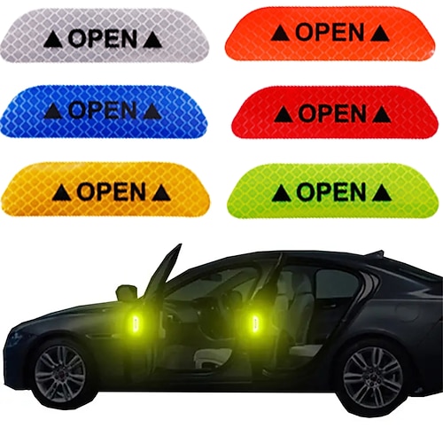 Arcobaleno / Red(4PCS) / Verde (4 pezzi) Adesivi auto Normale / Individualità Adesivi per porte Segnali di avvertimento Adesivi riflettenti