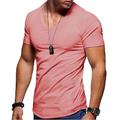 t-shirt da uomo con scollo a V t-shirt - magliette corte da uomo tinta unita manica corta slim fitness allenamento atletico business casual basic grandi camicie alte nero grigio verde militare