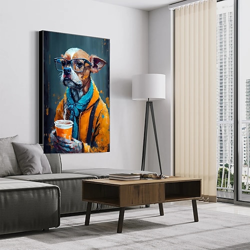 1pc punk rock gatto ritratto pittura a olio arte della parete opere d'arte originali stampa felino anmail mpressionista decorazioni per la casa casa degli animali decorazioni per animali domestici