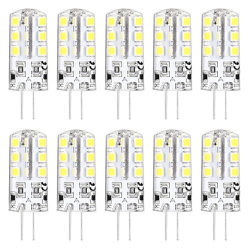 10 pz g4 bi-pin led lampadina 3 w 24 led smd 2835 lampadina alogena equivalente 30 w bianco caldo 3000 k luce diurna bianca 6000 k 360 ° angolo del fascio flicker free dc12v ac220v ac110v