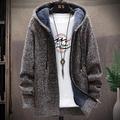 Per uomo Felpa Cardigan Felpa con cappuccio Maglione con zip Giacca maglione Maglia Lavorato a maglia Tinta unica Con cappuccio Moda Esterno Interni Abbigliamento Autunno Inverno Vino Blu S M L