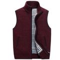 Per uomo Gilet maglione Cardigan Maglione con zip Giacca maglione Maglione in pile Maglia Lavorato a maglia Tinta unica Colletto alla coreana Contemporaneo moderno Esterno Informale Abbigliamento