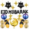 festival del ramadan eid mubarak set di palloncini in pellicola di alluminio stella luna disposizione decorativa palloncino gurban musulmano