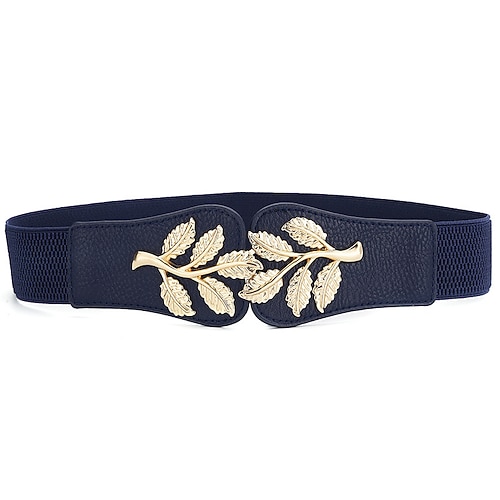 Per donna Cintura larga Cintura corsetto Tela Fibbia in metallo Geometrica Cord Wowen Formale Lavoro Quotidiano Nero Bianco Rosso Blu marino