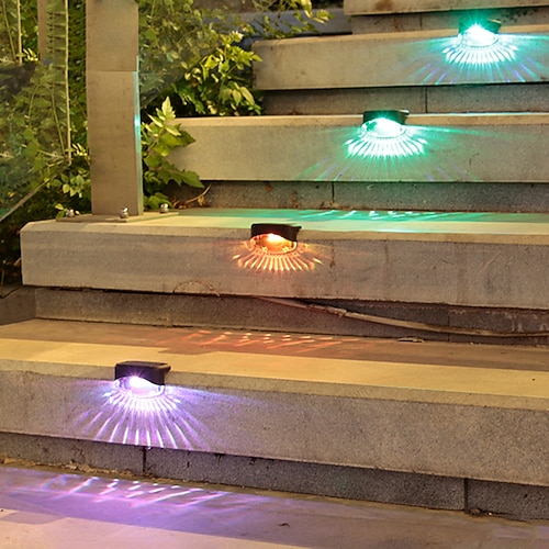 4 pz luci passo solare esterno impermeabile sensore di controllo intelligente recinzione luce scale giardino recinzione esterna cortile passerella decorazione lampada solare