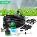 kit di microirrigazione, kit di irrigazione a goccia con distribuzione in bianco da 10 metri, sistema di nebbia, tubo automatico 4/7 con 20 pezzi di spray nebbiogeno in plastica per giardino, patio,