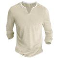 Per uomo Maglietta con bottoni Maglietta Maglia Henley Camicia a Maniche Lunghe Manica Lunga Scollo a V Primavera Autunno Semplice Designer Essenziale Casual Streetwear Sportivo Ferie Giallo Grigio