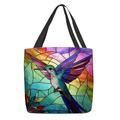 Per donna Sacca Borsa a tracolla Borsa in tela Poliestere Shopping Giornaliero Per eventi Stampa Massima capacità Ripiegabile Leggero Uccello Blu Viola Verde