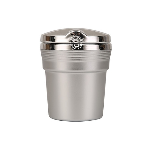 posacenere auto portatile staccabile in acciaio auto veicolo sigaretta posacenere cenere con indicatore luminoso led blu senza fumo per portabicchieri auto home office accessori interni auto 1 pz