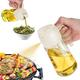 Spruzzatore e dispenser per olio in vetro 2 in 1 da 16 once per cucina Spruzzatore per olio in bottiglia di olio d'oliva da 470 ml per cucinare, cucina, insalata, barbecue