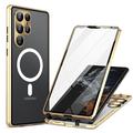 telefono Custodia Per Samsung Galaxy S25 Ultra S24 S23 S22 S21 Ultra Plus Custodia Integrale Custodia ad adsorbimento magnetico Con Magsafe Portatile Flip Trasparente Trasparente Tinta unita Lega di