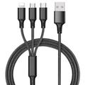 Cavi 3 in 1, cavo di ricarica del telefono a/c per telefono tipo c adattatore di sincronizzazione intrecciato in nylon micro per Android/telefono/tablet, connettore in lega 3d tpe, anima in rame