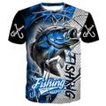 Per uomo Grafico Per la pesca Maglietta Manica Corta maglietta Stampa 3D Girocollo Camicia Vintage Moda Designer All'aperto Casuale Quotidiano Blu Primavera Estate Abbigliamento S M L XL 2XL 3XL