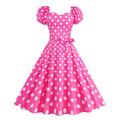 Retrò Vintage Anni 1950 Abito a Linea Abito Swing Vestito Svasato A Pois Griglia / Plaid Costume Per donna Ragazze Mascherata Festa / Sera Addio al Nubilato Adulti Vestito Abiti per il ritorno