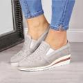 sneakers da donna blu slip-on con zeppa – mocassini casual con plateau decorati con strass per il comfort e la moda di tutti i giorni