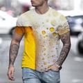 Per uomo Pop art 3D Birra Camicia maglietta Manica corta maglietta Rotonda Camicia Essenziale Per uscire Fine settimana Grigio scuro A B Abbigliamento Plus Size S M L XL 2XL 3XL 4XL