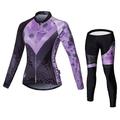 Malciklo Per donna Maglia da ciclismo con pantaloni Manica Lunga Mountain Bike MTB Ciclismo su strada Autunno Inverno Giallo Rosso Blu Formale Taglie Forti Bicicletta Fodera in Pile Pile Velluto Lycra