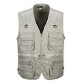 gilet da trekking da uomo / gilet gilet da pesca outdoor leggero traspirante resistenza all'usura multi tasca da viaggio cargo gilet safari giacca top singolo cursore caccia da campeggio pesca nero rosso verde militare kaki