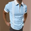 Per uomo POLO Camicia da golf Golf Da mare Casual / quotidiano Bavero Chiusura lampo quarto Manica corta Di tendenza Comodo Banda Chiusura lampo quarto Estate Standard Nero Blu Grigio POLO