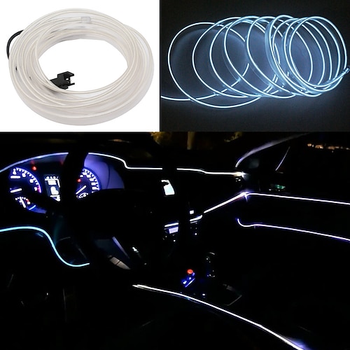 auto el filo striscia led 5m luci auto led luce d'atmosfera per fai da te flessibile auto interni lampada decorazione del partito 12 v strisce al neon 2 pz 1 pz set