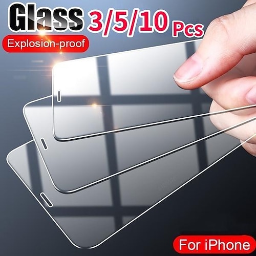 3 pezzi 5 pezzi 10 pezzi Proteggi schermo Per Apple iPhone 16 iPhone 15 Pro Max Plus iPhone 14 13 12 11 Pro Max Mini X XR XS Max 8 7 Plus Vetro Temperato Durezza 9H Anti-bolle Anti-impronte Alta