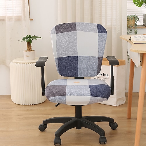 Coprisedia da ufficio Coprisedia da scrivania per computer Coprisedia elasticizzato in spandex antipolvere universale diviso girevole fodera protettiva per sedia da scrivania Set da 2 pezzi, regalo