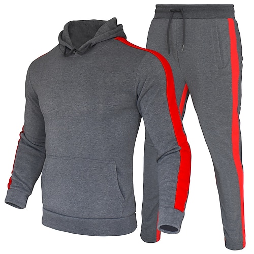 Per uomo Tuta da Ginnastica Tuta da Allenamento Coulisse 2 Pezzi A righe Set di Abbigliamento Completo Abbigliamento Primavera Autunno Inverno Nero Bianco Allenamento in Palestra Jogging Allenamento