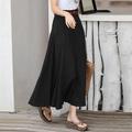 Per donna Gonna Gonna lunga Di tendenza Maxi Gonne Tinta unita Casual / quotidiano Nero Kaki Verde militare Per tutte le stagioni Lino Cotone e lino
