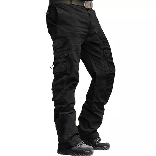 Per uomo Pantaloni cargo Pantaloni tattici Compatto Pantaloni da lavoro Pantaloni da escursione Multi tasca Gamba dritta Liscio Lunghezza intera Compatto Nero Kaki Media elasticità