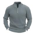 Per uomo Maglia Maglione A coste Maglia Standard Di base Liscio Chiusura lampo quarto Tenere al caldo Contemporaneo moderno Da tutti i giorni Per uscire Abbigliamento Autunno Inverno Nero Bianco M L