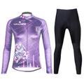 Per donna Manica lunga Maglia con pantaloni da ciclismo Gonna da ciclismo Estate Licra Poliestere Verde Nero Viola Divertente Bicicletta Completo tuta Pad 3D Traspirante Resistente ai raggi UV
