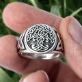 acciaio inossidabile yggdrasil albero della vita anello celtico protezione gioielli irish triquetra accessori uomo donna