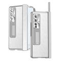telefono Custodia Per Samsung Galaxy Piegatura a Z 7 Z Fold 5 Z Fold 4 Z Fold 3 Custodia Integrale con Proteggi Schermo Cavalletto con S Pen Trasparente PC Metallo