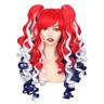 parrucca cosplay lunga riccia color ground con 2 code di cavallo parrucche di carnevale