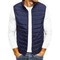 Herren Puffer Weste Weste Steppweste Strickjacke Täglich Ausgehen Brautkleider schlicht Herbst Tasche Polyester Glatt Reisverschluss Ständer Regular Fit Schwarz Rote Marineblau Grau Weste