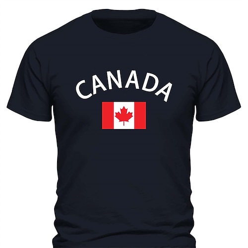 Herren Kanada-Flagge Kurzarm Grafik T-Shirt Image