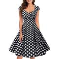 Polka Dots Retro Vintage 1950er Swing Kleid Schlagkleid Damen Maskerade Casual Alltagskleid