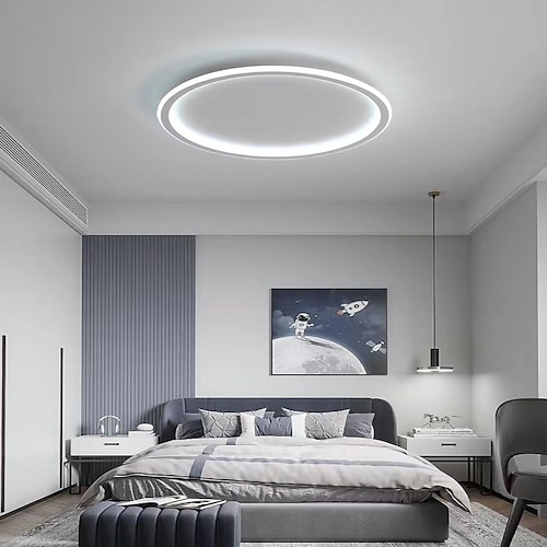 1-flammige neue led-deckenleuchte rund ultradünn einfaches rundes design deckenleuchte metall schlafzimmer lampe nordisch kreativ haushalt büro studium Esszimmerlampe 28w nur dimmbar mit fernbedienung Image