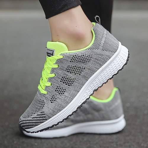 Weiße Strick-Sneaker für Damen – leichte, atmungsaktive Schnürschuhe für optimalen Tragekomfort im Alltag Image