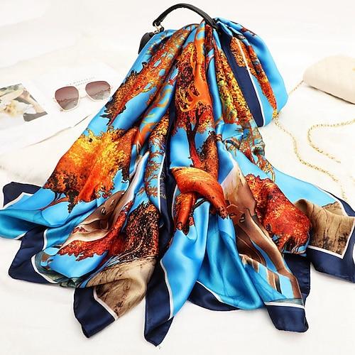 Frauen Seide Winter Schal Mode Druck Dame Strand Schal Schals heiß glatt Foulard weiblicher Hijab